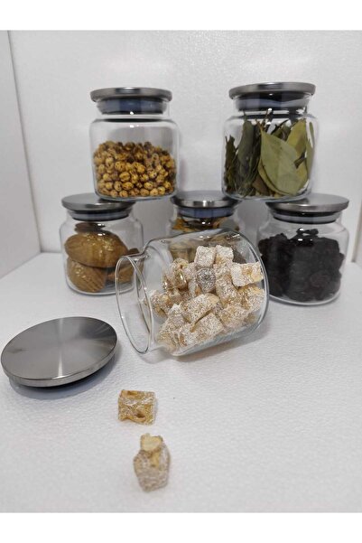 ÖZ HOME 6'lı Vakumlu Metal Kapaklı Cam Saklama/Düzenleme Kavanozu 635 ml