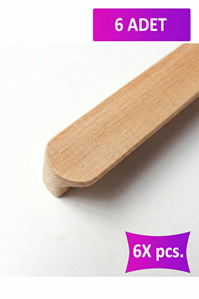 merbiles 6 Adet Curved Ahşap Kulp 3,2 Cm (32 MM) Çekmece Kulpu Modern Dolap K...