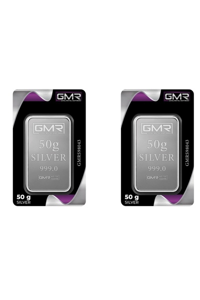 Lora Kuyumculuk 2 Adet 50 Gram Külçe Gümüş