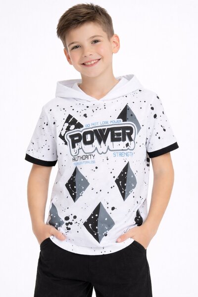 Cansın Mini Boy Hooded Tshirt 4-14 Years 14254
