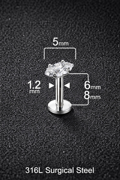 ömay takı Markiz Zirkon Labret 316l Cerrahi Çelik Piercing