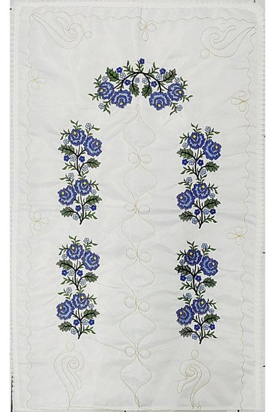 DİLEX Seccade White Etamin Embroidered Dowry Box 120X73 cm