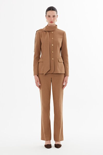 GİZİA Şal Yakalı Düğme Kapamalı Pantolonlu Takım