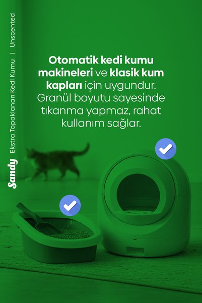 Sandy Kokusuz Topaklanan Kedi Kumu 2x10kg