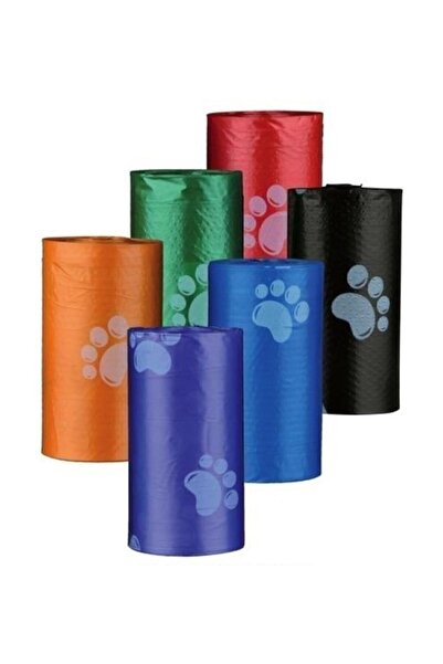 CMT Evcil Hayvanlar Için Pati Desenli Kedi Köpek Kaka Poşeti Torbası 4 Adet T...