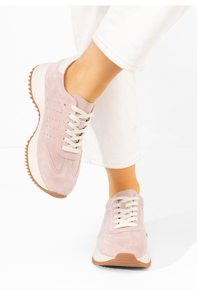 B T Shoes Women's Leather sneakers Yasminia pink