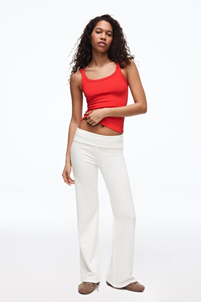 Bershka Yamalı şardonlu çan paça pantolon