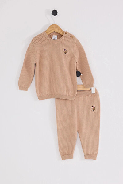 U.S. Polo Assn. U.Spolo Baby Girl 2-Piece Set - Biscuit