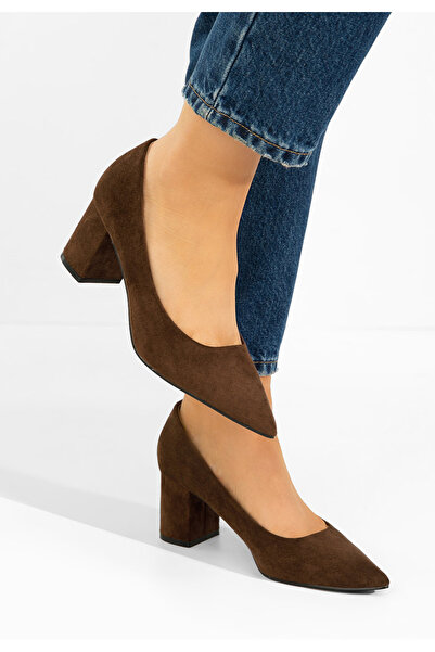 B T Shoes Brown Jolenia chunky Heeled Shoes
