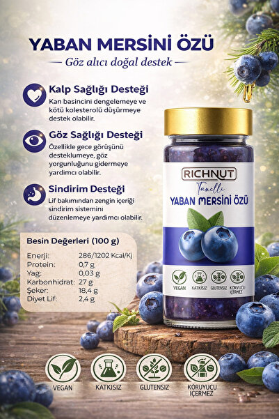 RİCHNUT Yaban Mersini Özü (Katkı, Koruyucu, Renklendirici İÇERMEZ)