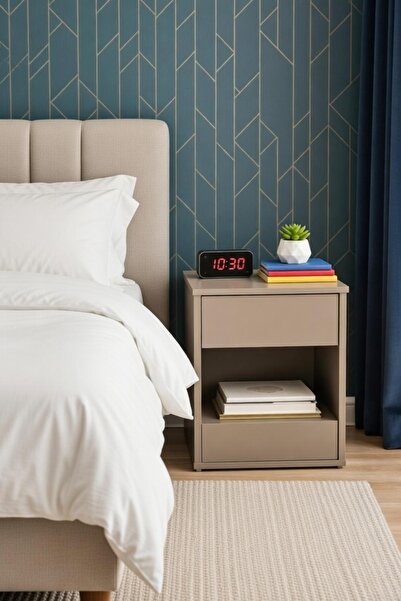 Mobx NFC Kilitli Gizli Bölmeli Komodin ve Yan Sehpa Bej – Güvenli Ve Şık Depo...