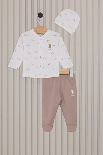U.S. Polo Assn. US POLO ERKEK BEBEK PATİKLİ 3LÜ TAKIM - KREM