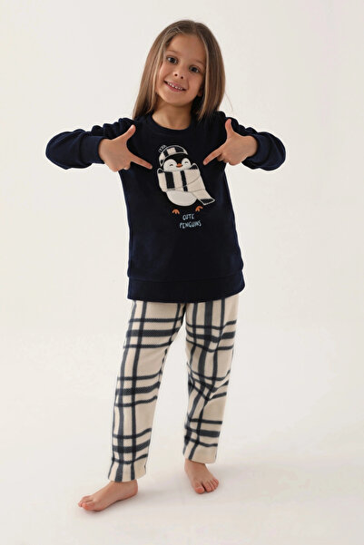 Arnetta Little Penguin Navi Blue Girl Long Sleeve Pidžama Set