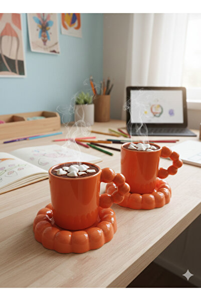 seda seramik Handmade Bubble Double Espresso, Lungo 4-Piece Coffee Cup Set fo...