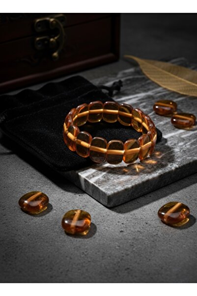 Meneva Aksesuar Turuncu Beyrut Kehribar Bileklik