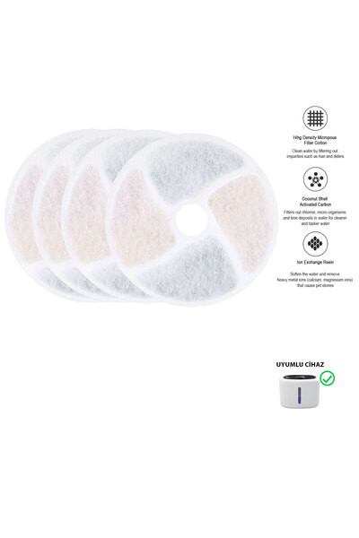 STAYPURE Aktif Karbon Yedek Filtre 4 Adet (KPF-10550 Su Pınarı Uyumlu)