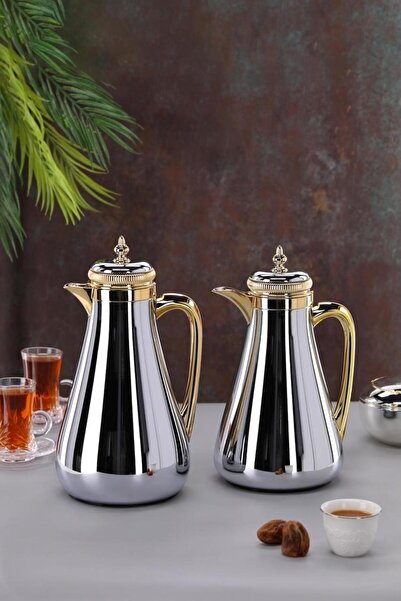 aljahwari طقم ترامس الشاي والقهوة 2حبة لونين