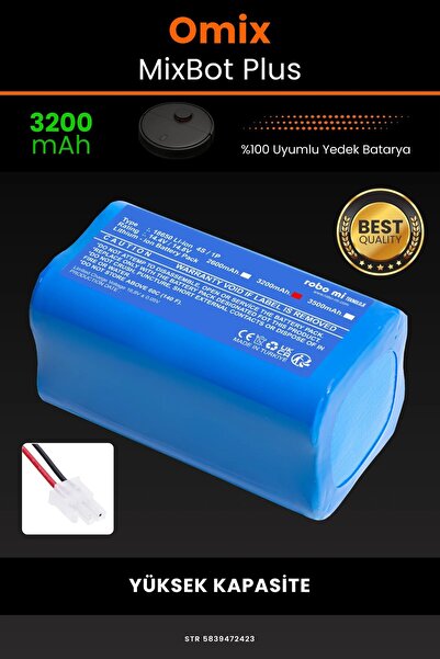 robo mi Omix MixBot Plus 3200mAh Robot Süpürge Bataryası - Gerçek Kapasite, M...
