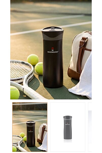 MADMUGS كوب ترمس أسود سعة 0.47 لتر - كوب سفر