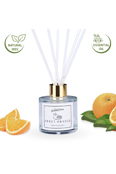 AromaZone Odorizant cu bețișoare SWEET ORANGE 100% , Handmade – 120g, aromă d...