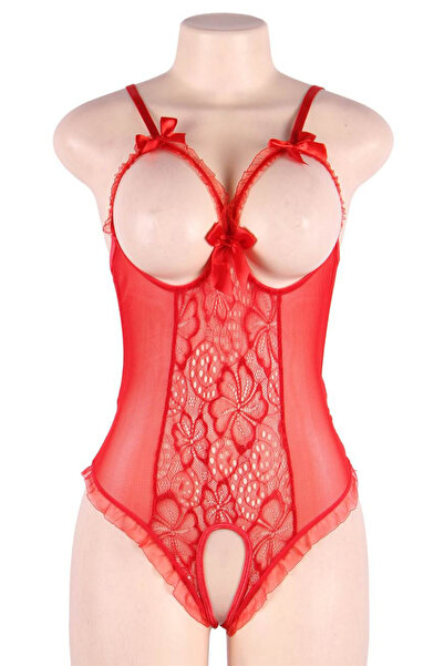 Lingerie and Fashion Style Open Cup Crotchless One-piece Teddy