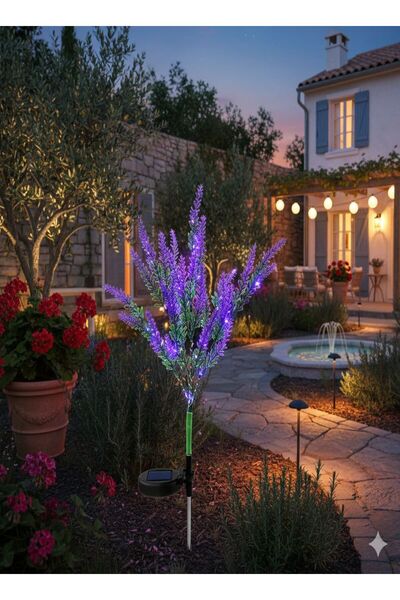 Dream Plus Lavanta Buket Solar Güneş Enerjili Lavanta Buketi Bahçe Aydınlatma...