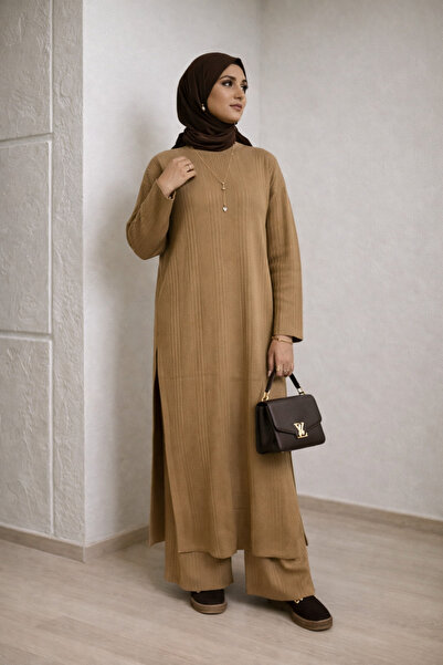 MODA S&S BZLİNE شق طقم مكون من تونيك وبنطلون تريكو كامل الطول