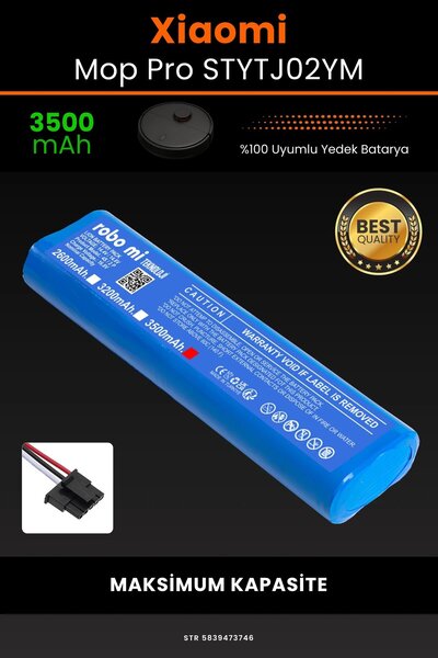 robo mi Xiaomi Mi Vacuum Mop Pro 3500mAh Robot Süpürge Bataryası - Gerçek Kap...