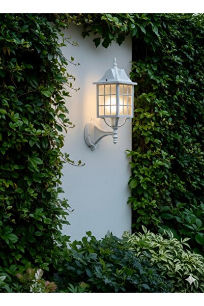Genel Markalar 232Lamp Modern Lüks Kafes Beyaz Fener Duvar Bahçe Duvarı Dış M...