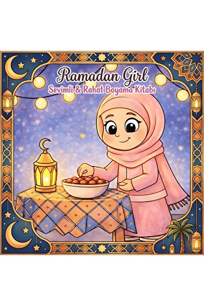 M&H Coloring Ramadan Girl - 21x21 cm Boyama Kitabı, Çocuk ve Yetişkinler için