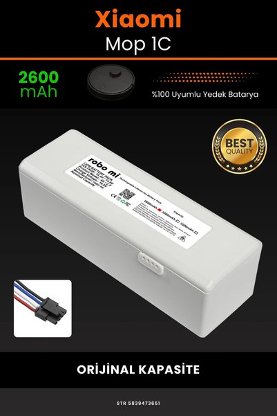 robo mi Xiaomi Mi Vacuum Mop 1C 2600mAh Robot Süpürge Bataryası - Yüksek Yoğu...