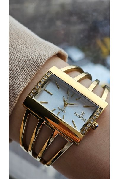 Raymond Rym-1142 Quartz Band Model Women's Watch - 2 Years Warranty Gold-White
