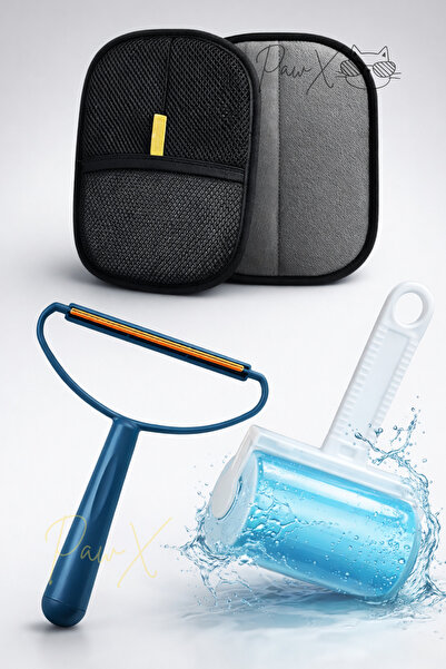 PapyonPet Kedi Köpek Tüy Toplama Temizleyici 3’lü Set - Tüy Toplama Rulosu El...