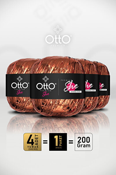 Otto Преміум металізована рафія - помаранчева - упаковка з 4 штук - 1 мм/50 г...