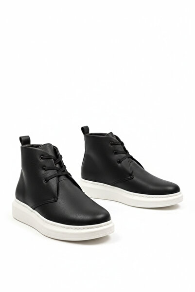 Zerenyus حذاء رياضي رجالي ZRJ207 برباط ونعل طبي باللونين الأسود والأبيض