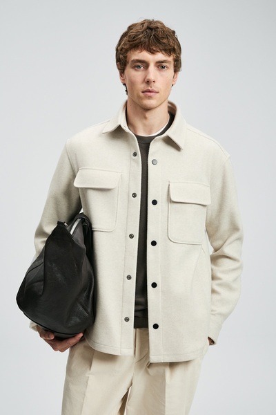 Lufian 112120261 سترة رجالية محبوكة من أندريه ECRU