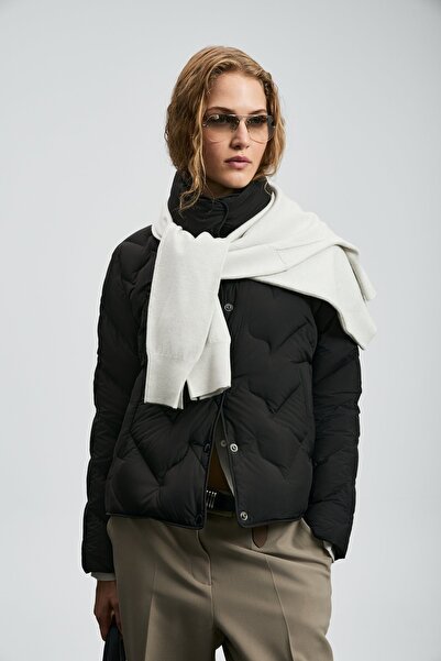 Lufian 122120043 Palton pentru femei din pene de gâscă de deșert NEGRU