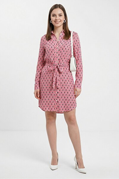 Gant فستان نسائي قصير مطبوع بالكامل، متعدد الألوان