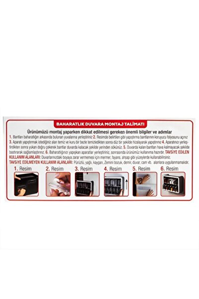 Citim Standlı 9lu Baharatlık Takımı Kendinden Yapışkanlı Etiketli Kaşıklı Ve Kapaklı Baharatlık Seti