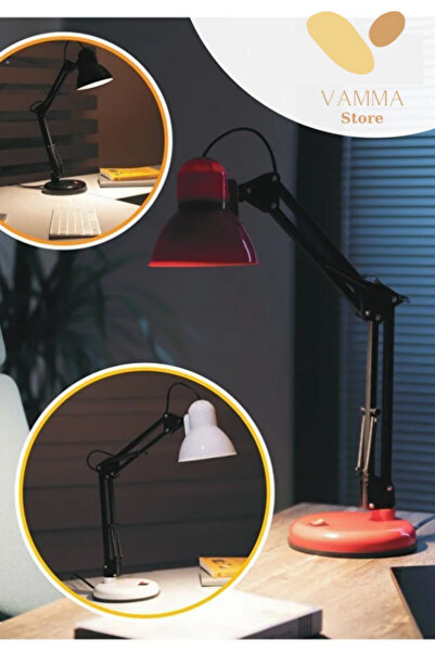 Genel Markalar Masa Lambası Akrobat Yaylı Metal 360° Açılı Ayarlanabilir Hare...