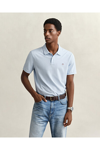 Gant Erkek Mavi Regular Fit Düğmeli Yaka Polo T-Shirt