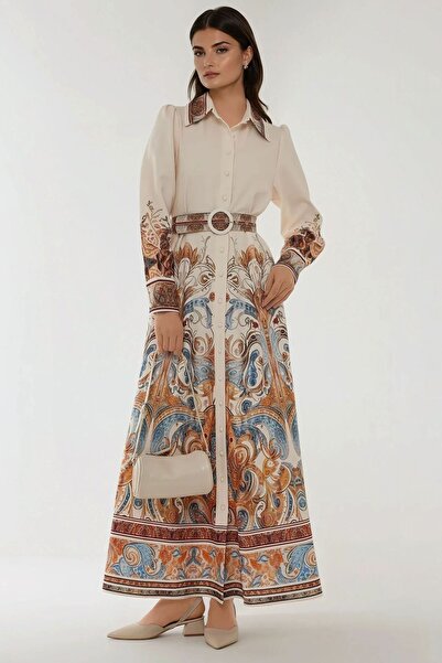 Hiccup Φόρεμα Maxi με εμπριμέ μακρυμάνικη ζώνη