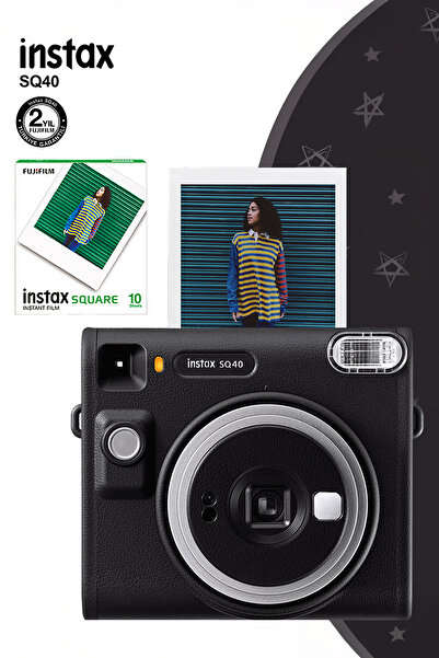 Fujifilm Instax SQ40 Siyah Fotoğraf Makinesi ve 10lu Kare Film
