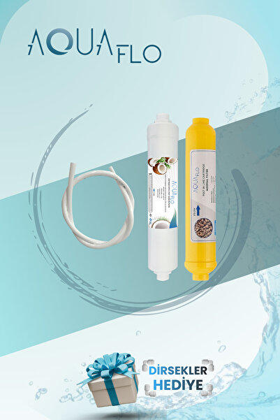 AQUAFLO Su Arıtma Cihazları İçin Mineral, Tatlandırıcı ve 1 Metre Hortum Seti