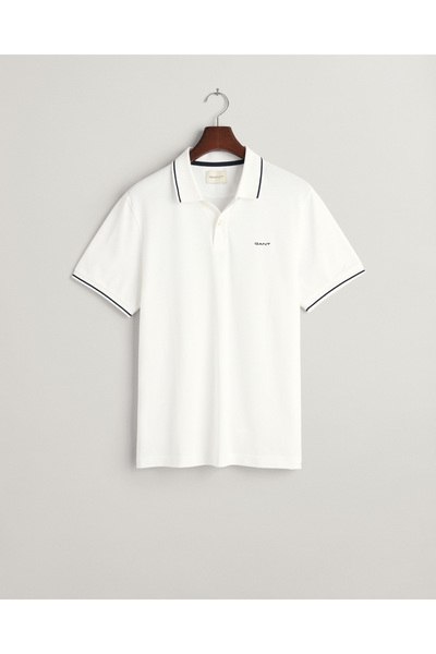 Gant Erkek Beyaz Regular Fit Düğmeli Yaka Polo T-Shirt