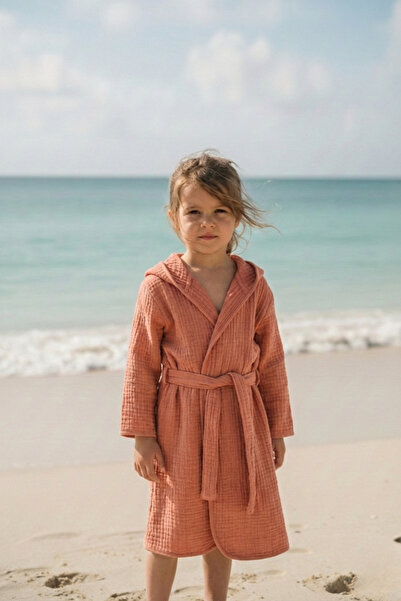 Tuğba Kuğu 4 Kat Müslin Bornoz - Policolor Serisi - Bow