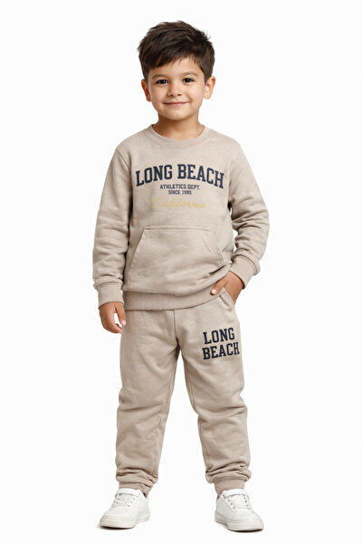 nazarbebe طقم رياضي للأطفال من لونج بيتش مطبوع من عمر 5-8 سنوات - خيطان، مقاس...