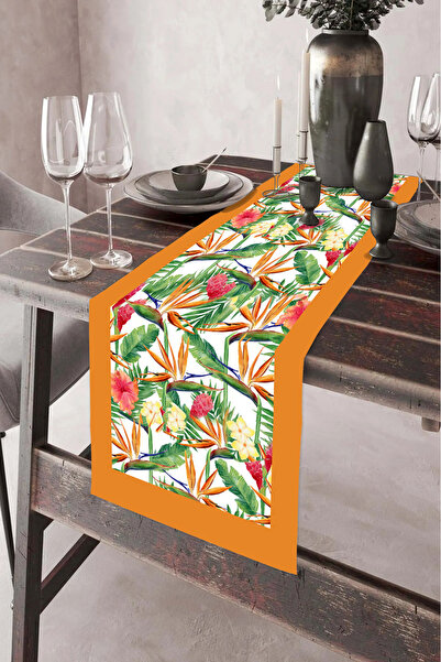 aymira home 40x140cm Dokuma Leke Tutmaz Baskılı Tay Tüyü Kumaş Masa Örtüsü De...