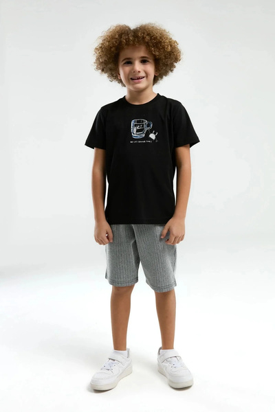 Arnetta Erkek Çocuk Siyah Bermuda Takım