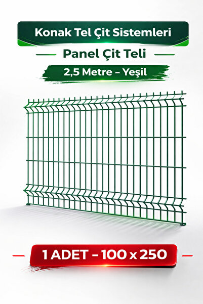 Konak Tel Çit Aksaray 1 Adet Bahçe Panel Çim Çiti Teli 100x250 cm 4.mm Tel Ka...